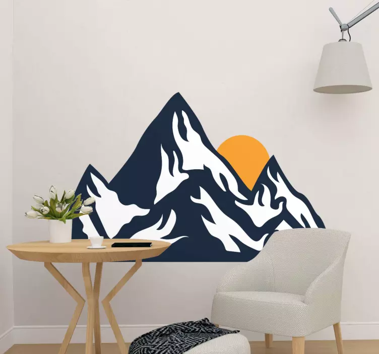 sticker nature Montagnes et soleil - TenStickers