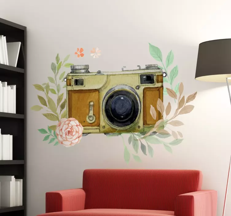 Sticker mural photo et fleurs - TenStickers
