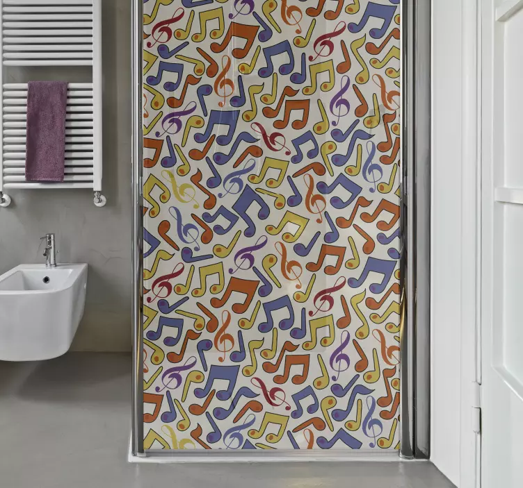 Autocollant pomme de douche notes de musique - TenStickers