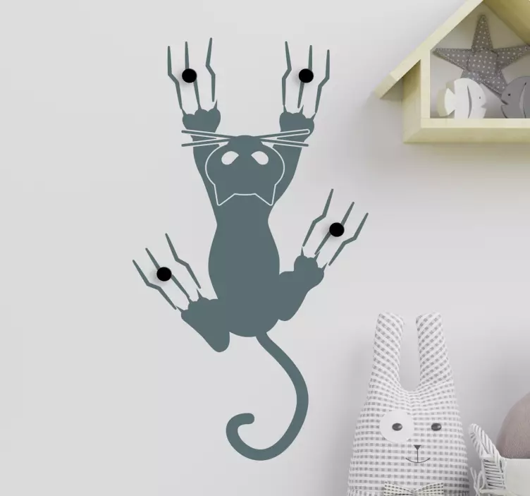 Sticker Porte manteau chat - TenStickers