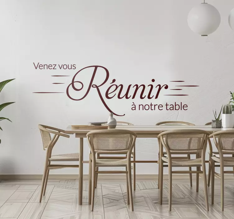 Sticker salle à manger citation d'invitation à dîner - TenStickers