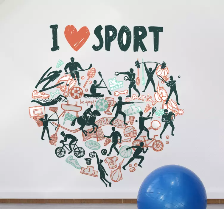 Sticker Sport J'aime le sport - TenStickers