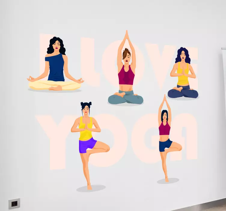 Sticker Sport Poses de yoga - TenStickers