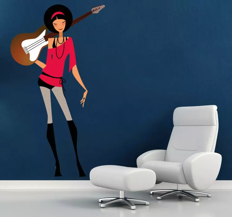 Sticker musique rock girly - TenStickers