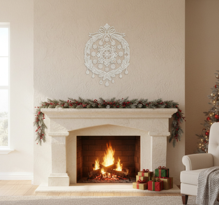 Sticker noël autocollants blancs pour fenêtres - TenStickers