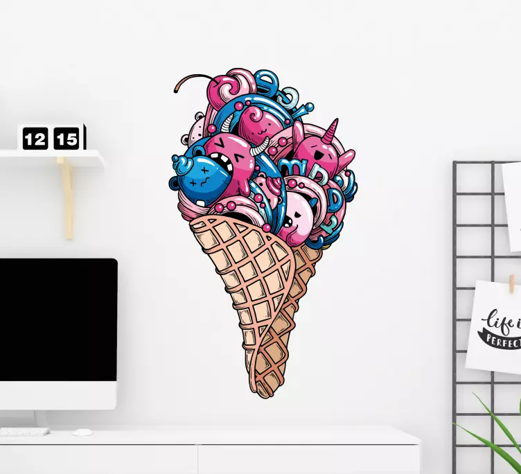 Sticker nourriture robot glace - TenStickers