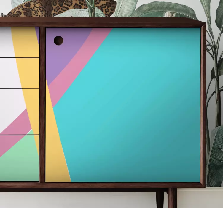 Adhésif meuble motifs géométriques colorés - TenStickers