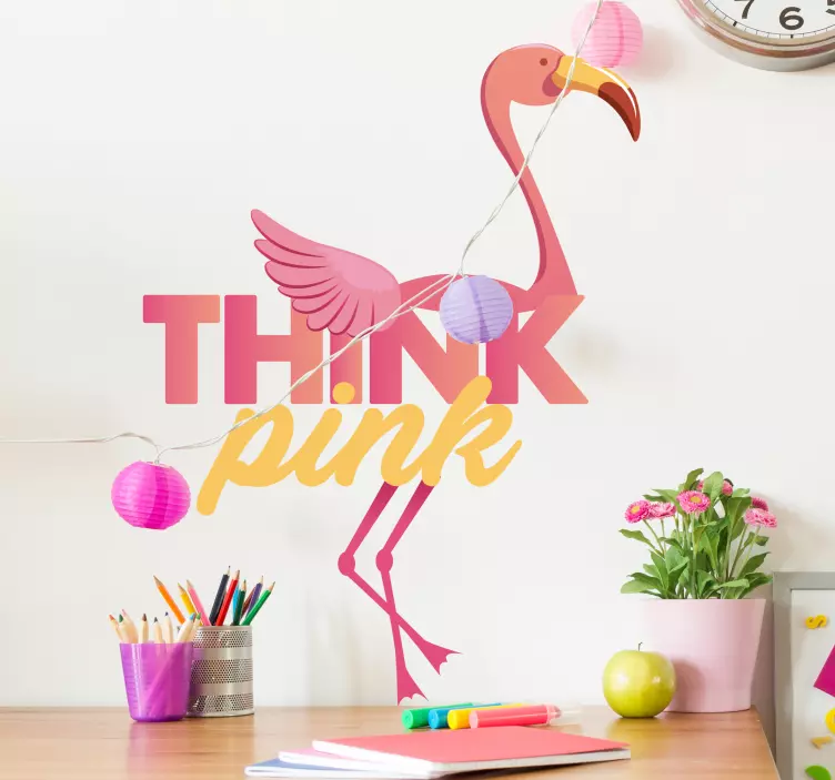 Sticker Oiseau Flamant Rose - TenStickers