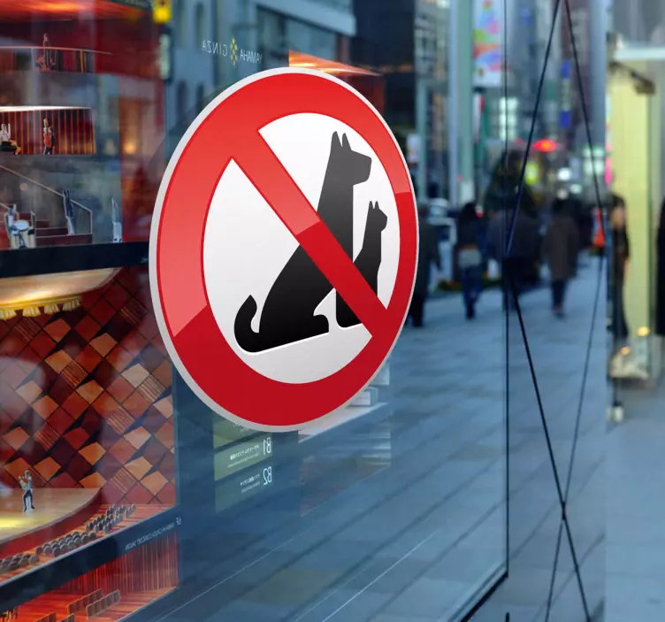 Sticker panneau interdit animaux - TenStickers