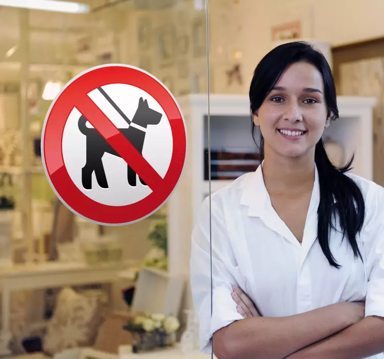 Sticker panneau interdit chiens - TenStickers