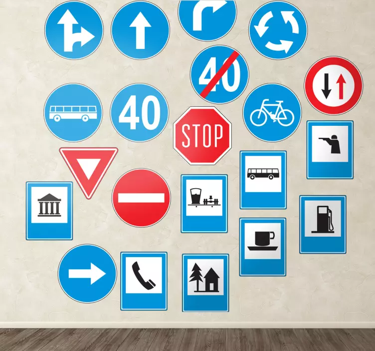 Sticker panneaux de signalisation divers - TenStickers