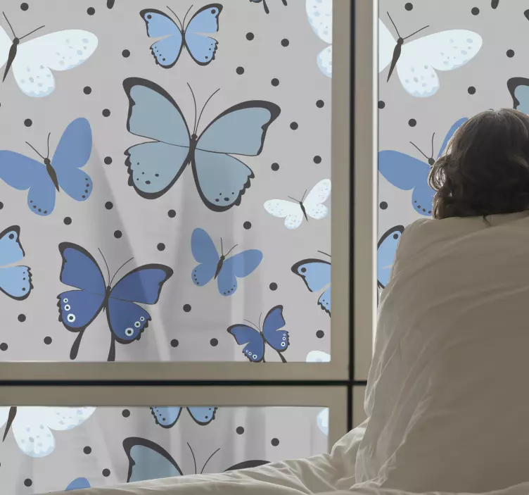 Sticker fenêtre motif papillons vibrants - TenStickers
