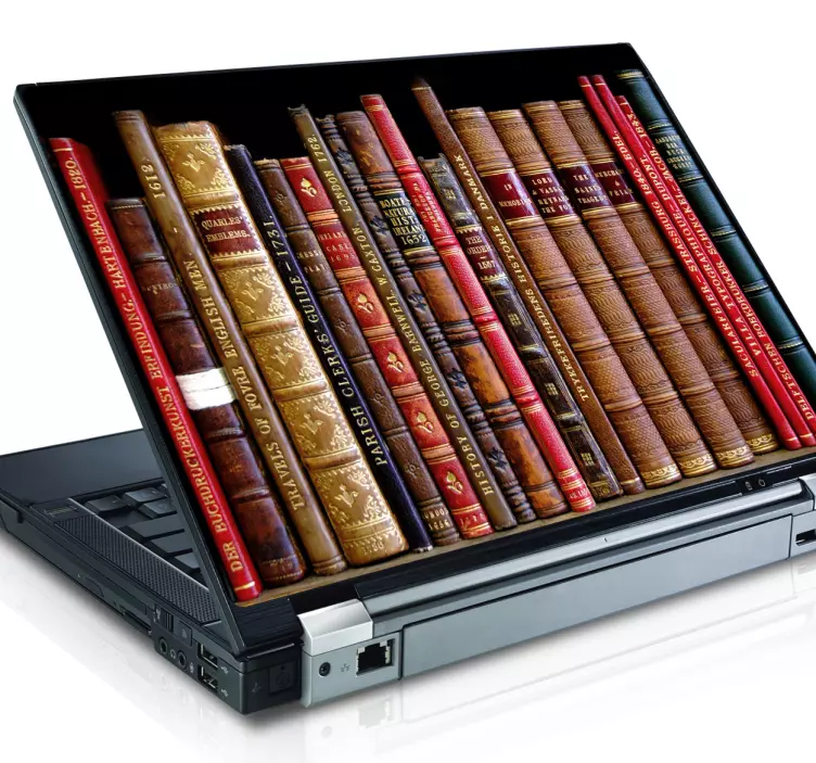 Sticker PC portable collection livres - TenStickers