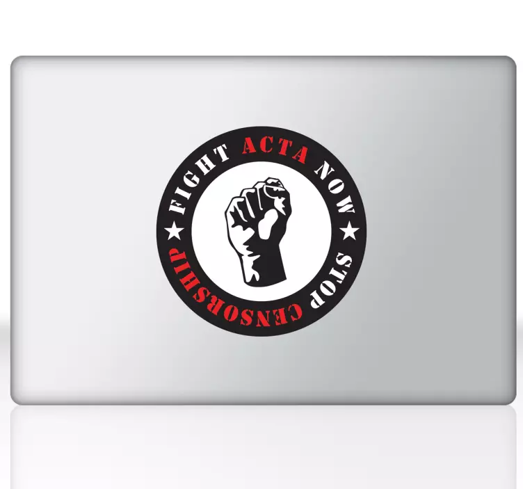 Sticker pc portable fight acta - TenStickers