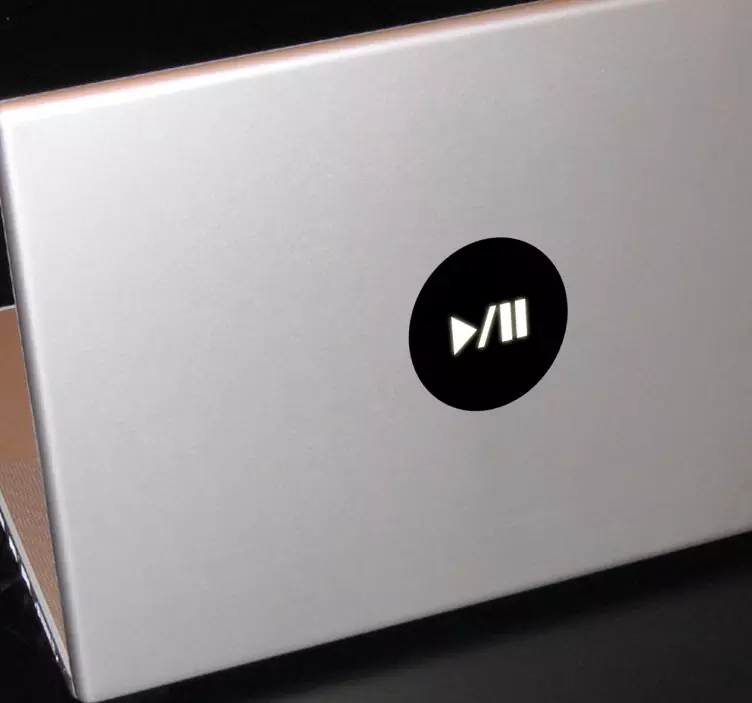 Sticker ordinateur portable musique play pause - TenStickers