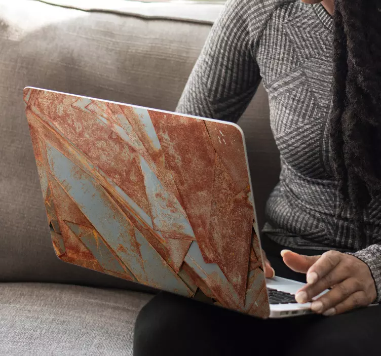 Sticker Ordinateur Portable Texture de plaques de fer - TenStickers