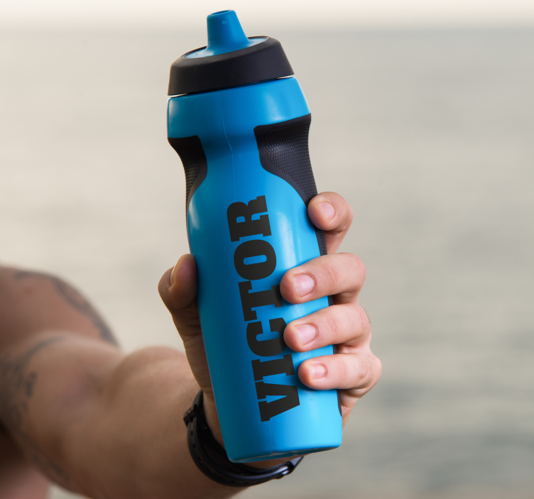 Sticker personnalisable bidon avec nom - TenStickers