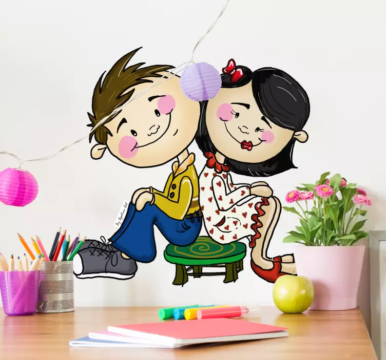 Sticker personnes et personnages couple de dessins animés - TenStickers