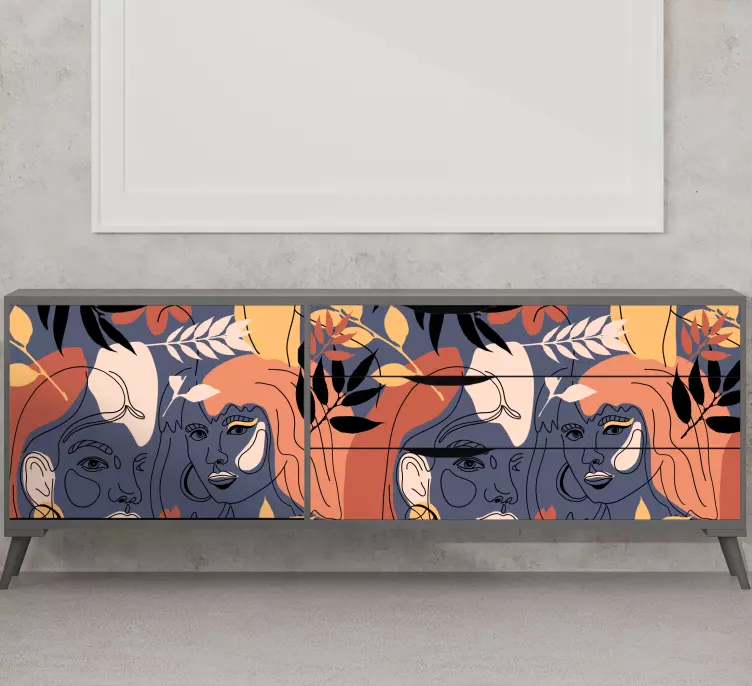 Sticker personnes et personnages motif visages stylisés - TenStickers