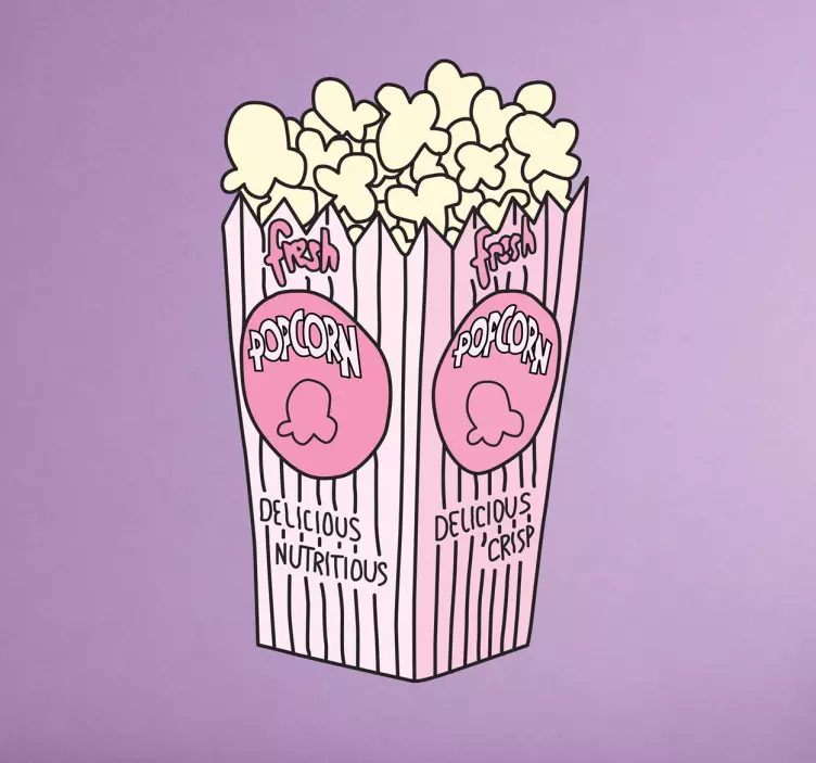 Sticker cuisine pop corn rose - TenStickers