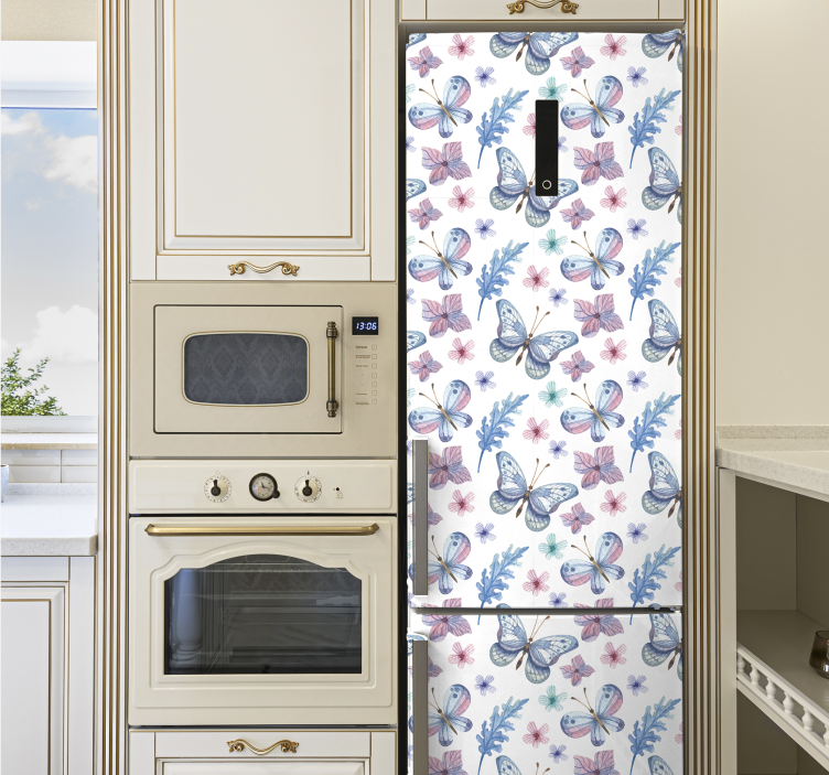 Sticker frigo motif papillon violet - TenStickers
