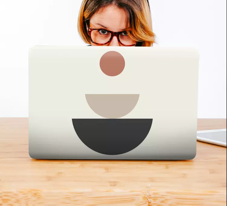 Sticker pour ordinateur agencement circulaire minimaliste - TenStickers