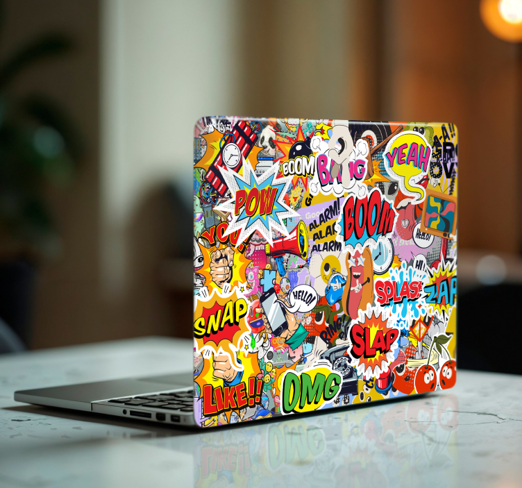 Sticker pour ordinateur conceptions de bombes multicolores - TenStickers