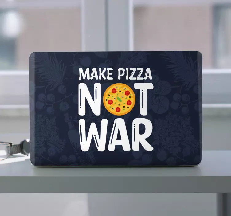 Sticker pour ordinateur faites de la pizza, pas la guerre - TenStickers