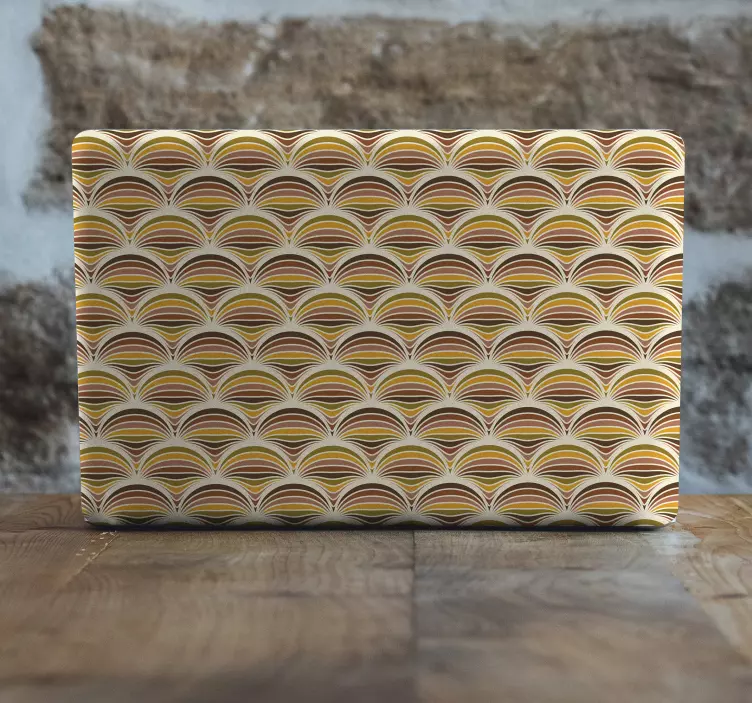 Sticker pour ordinateur motif de vague rétro - TenStickers