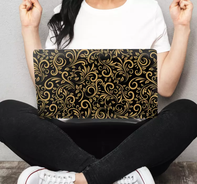 Sticker pour ordinateur motif fleuri sophistiqué - TenStickers