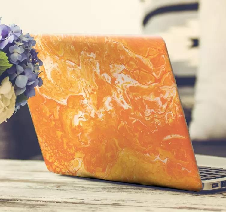 Sticker pour ordinateur motif orange audacieux - TenStickers