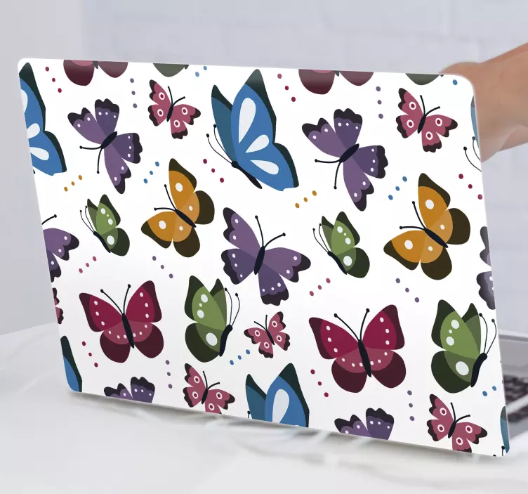 Sticker pour ordinateur motif papillon coloré - TenStickers