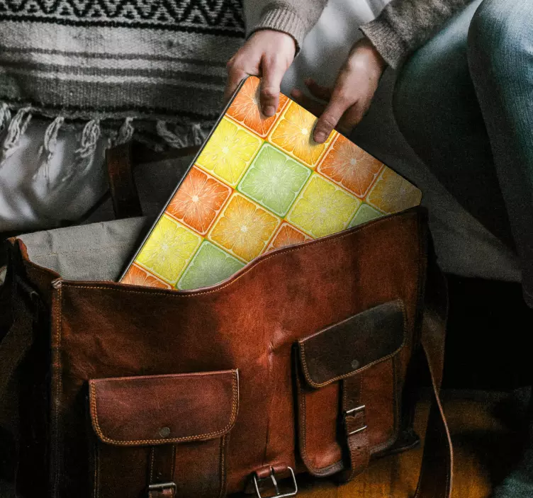 Sticker pour ordinateur motifs de carrelage agrumes - TenStickers