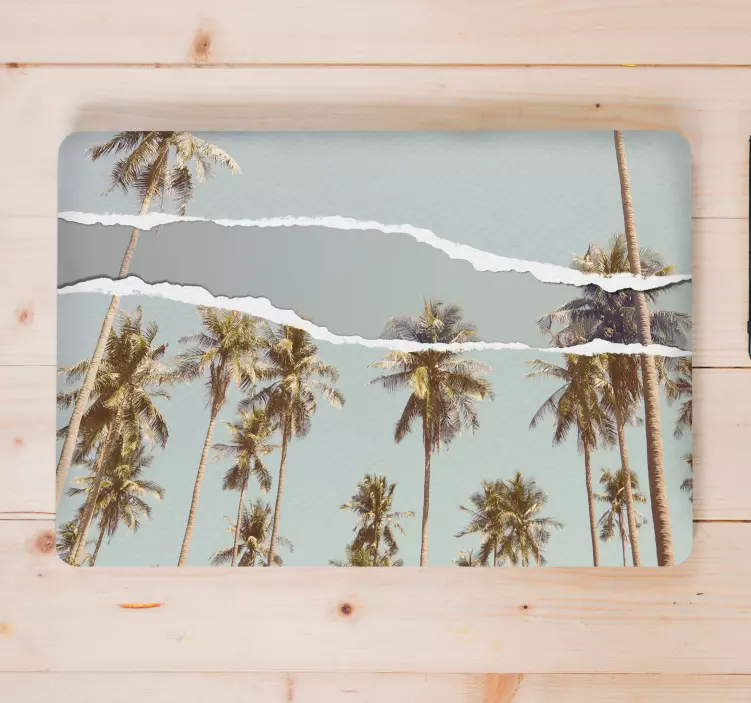 Sticker pour ordinateur paysage de palmiers tropicaux - TenStickers