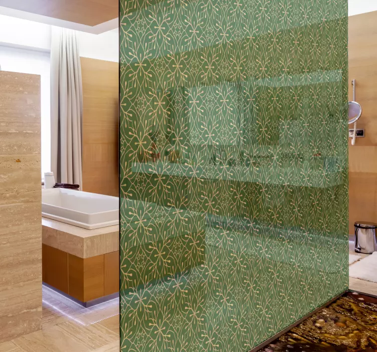 Sticker Paroi de Douche élégant sticker vert et or - TenStickers