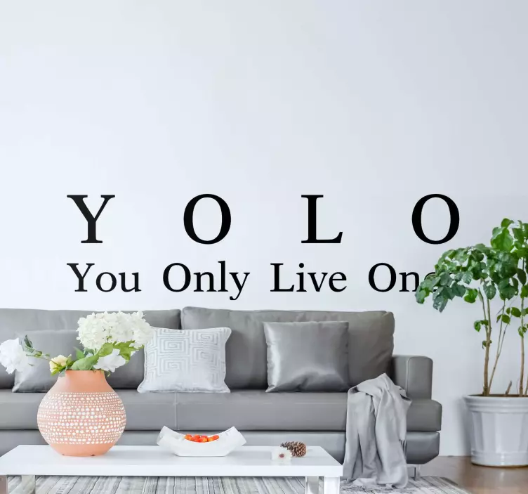 Sticker proverbe philosophie de vie yolo - TenStickers