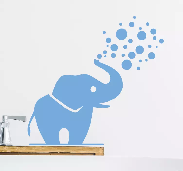 Sticker salle de bain avec petit éléphant animal sauvage - TenStickers