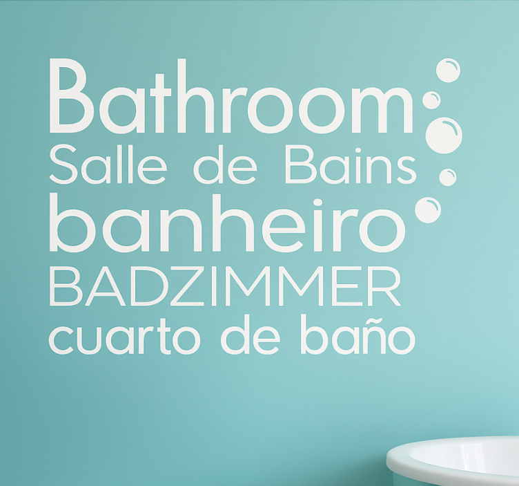 Sticker salle de bain en plusieurs langues - TenStickers