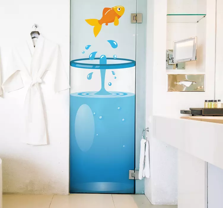 Sticker Salle de Bain Poisson pour Douche - TenStickers