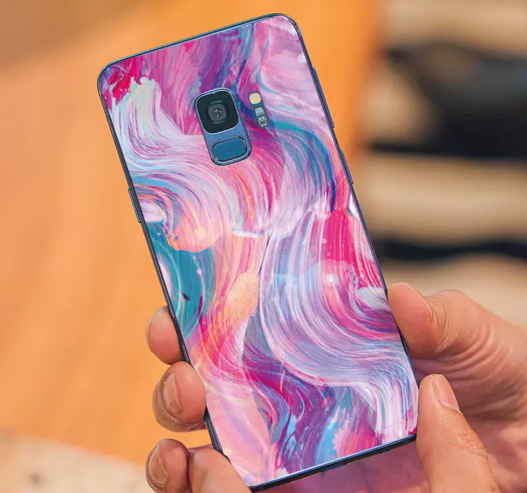 Sticker samsung motif de traits violets - TenStickers