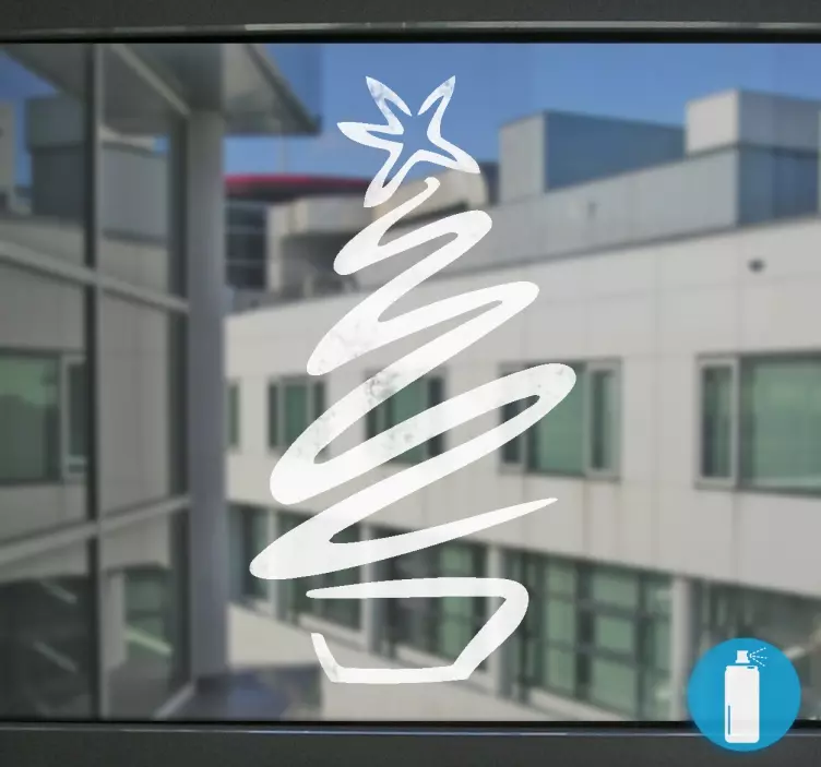 Sticker sapin noel neige pochoir - TenStickers