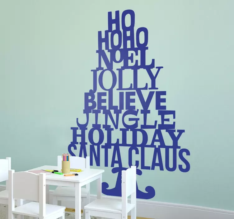 Sticker sapin noel texte - TenStickers