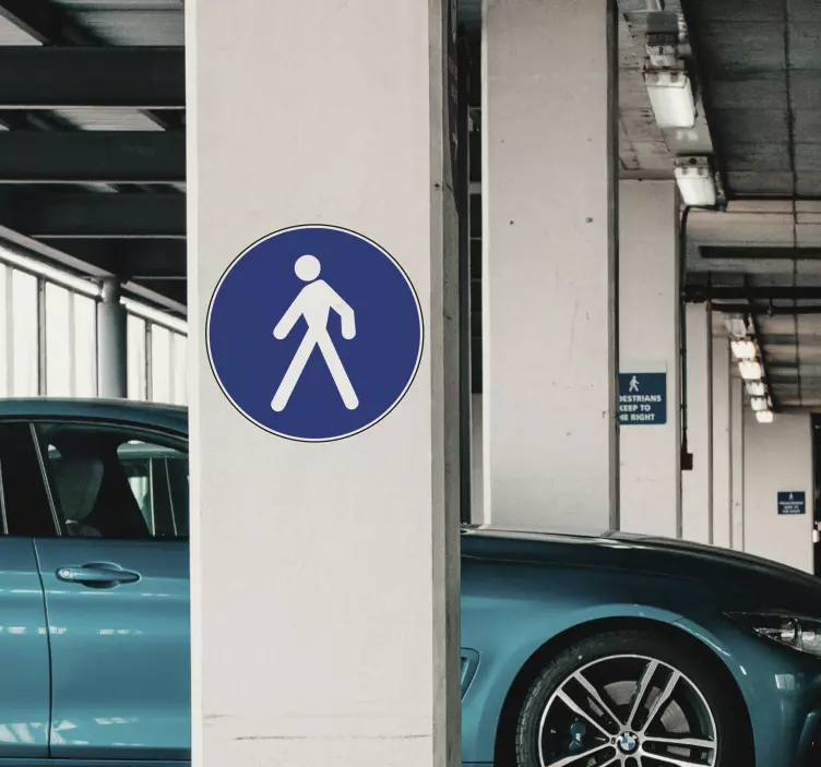 Sticker parking signalétique piéton - TenStickers