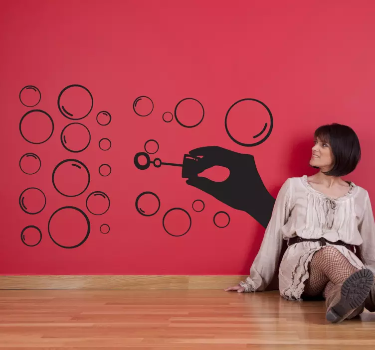 Sticker silhouette main bulles - TenStickers