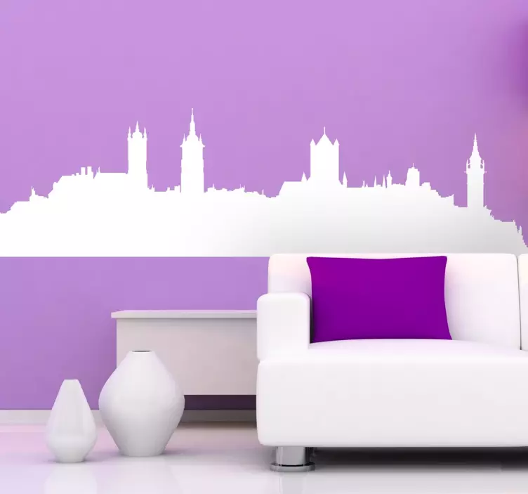 Sticker skyline Gand Belgique - TenStickers