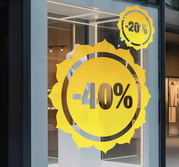 Sticker soldes rabais motif soleil - TenStickers