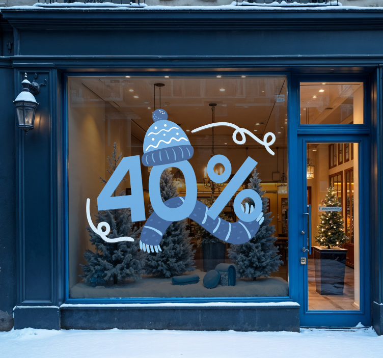 Sticker soldes réduction d'hiver bleue - TenStickers