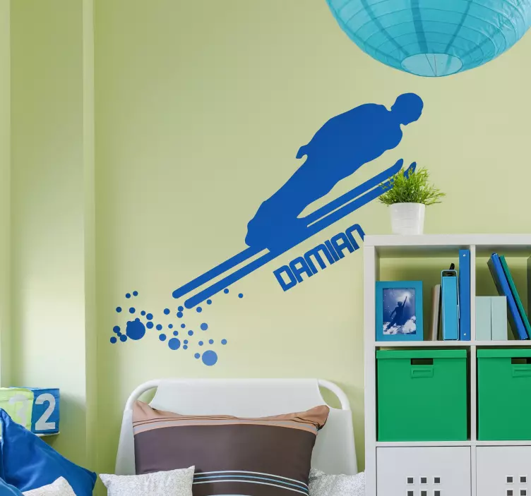 Sticker Sport Skieur Personnalisé - TenStickers