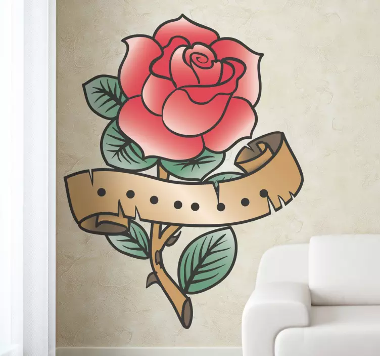 Sticker tattoo rose - TenStickers