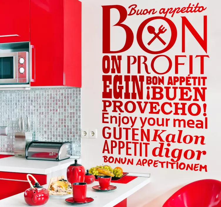 Sticker texte bon appétit - TenStickers